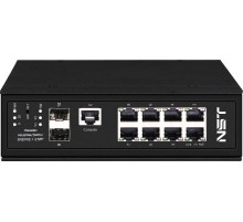 Промышленный управляемый (L2+) HiPoE коммутатор Gigabit Ethernet/ Промышленный управляемый (L2+) HiPoE коммутатор Gigabit Ethernet на 8GE PoE + 2 GE SFP порта с функцией мониторинга температуры/ влажности/ напряжения. Порты: 1 x GE (10/100/1000Base-T) с P