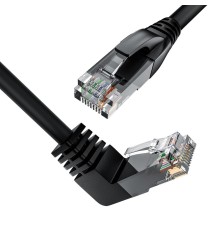 GCR Патч-корд 2.0m UTP кат.6, черный, верхний угол, литой, ethernet high speed, RJ45, T568B