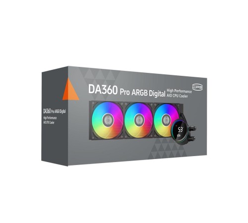 Система охлаждения/ Water Cooling System PCCooler DA360 Pro ARGB Digital BK (300W, 360mm, LED temp., Black, ARGB/ Fans: 3x120mm, 75.8CFM, 33.7dBA, 2200RPM/ Pump height 57mm, 28dBA, 3000RPM, Rad thickness 27mm/ S: 1851, 1700, 1200, 20XX, 115X, AM5, AM4) Система охлаждения/ Water Cooling System PCCooler DA360 Pro ARGB Digital BK (300W, 360mm, LED temp., Black, ARGB/ Fans: 3x120mm, 75.8CFM, 33.7dBA, 2200RPM/ Pump height 57mm, 28dBA, 3000RPM, Rad thickness 27mm/ S: 1851, 1700, 1200, 20XX, 115X, AM5, AM4)