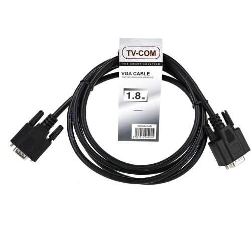 Кабель/ Кабель соединительный SVGA (15m/15m) 1,8m 2 фильтра TV-COM <QCG341AD-1.8M>