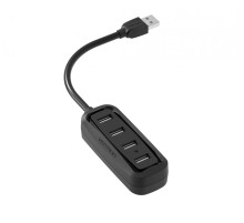 Концентратор Vention USB 2.0 на 4 порта Черный - 1м.