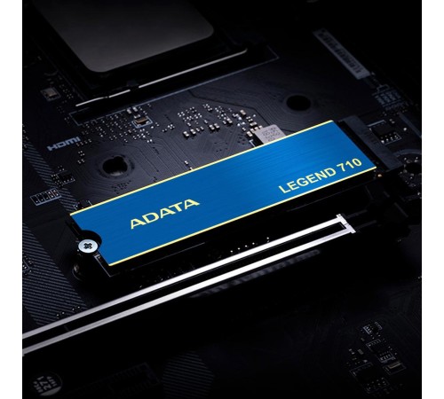 Твердотельный накопитель/ ADATA SSD LEGEND 710, 512GB, M.2(22x80mm), NVMe 1.4, PCIe 3.0 x4, 3D NAND, R/W 2400/1000MB/s, IOPs 90 000/150 000, TBW 130, DWPD 0.23, with Heat Sink (3 года) Твердотельный накопитель/ ADATA SSD LEGEND 710, 512GB, M.2(22x80mm), NVMe 1.4, PCIe 3.0 x4, 3D NAND, R/W 2400/1000MB/s, IOPs 90 000/150 000, TBW 130, DWPD 0.23, with Heat Sink (3 года)