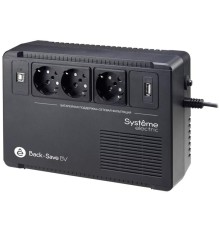 Источник бесперебойного питания Systeme Electric Back-Save, 400VA/240W, 230V, Line-Interactive, AVR, 3xSchuko, USB charge(type A), USB