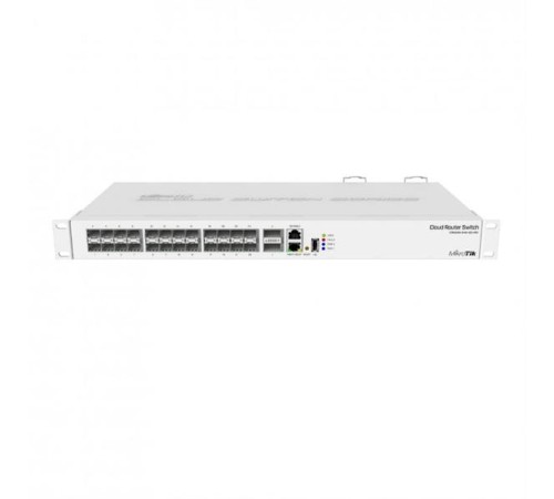 Коммутатор MikroTik Cloud Router Switch 326-24S+2Q+RM with 2 x 40G QSFP+ cages, 24 10G SFP+ cages, 1x LAN port for management, RouterOS L5 or SwitchOS (dual boot), 1U rackmount enclosure, Dual redundant PSU