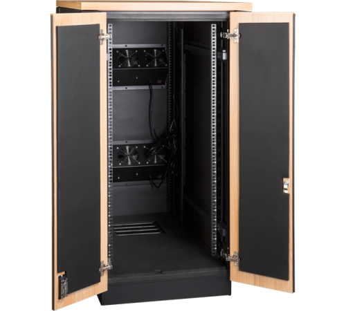 Шкаф Шкаф LANMASTER SOUNDPROOF звукоизолированный 24U 750x1130 мм, отделка под дерево, цвет лиственница