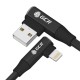 GCR Кабель PREMIUM 0.25m Lightning угловой для PowerBank, MFI, черный, AL case черный, GCR-53446