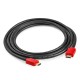 Greenconnect Кабель 0.3m HDMI версия 2.0, HDR 4:2:2, Ultra HD, 4K 60 fps 60Hz/5K*30Hz, 3D, AUDIO, 18.0 Гбит/с, 28/28 AWG, OD7.3mm, тройной экран, черный, красные коннекторы, GCR-HM451-0.3m