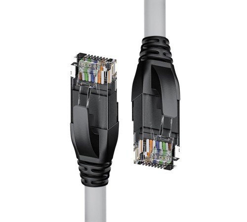 Патч-корд прямой 3.0m UTP кат.5e, серый, черные коннекторы, 24 AWG, литой, ethernet high speed 1 Гбит/с, RJ45, T568B Патч-корд прямой 3.0m UTP кат.5e, серый, черные коннекторы, 24 AWG, литой, ethernet high speed 1 Гбит/с, RJ45, T568B
