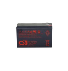 Батарея CSB серия GP, GP1272, напряжение 12В, емкость 7.2Ач (разряд 20 часов), макс. ток разряда (5 сек.) 100А, ток короткого замыкания 304А, макс. ток заряда 2.8A, свинцово-кислотная типа AGM, клеммы F1, ДxШxВ 150.9x64.8x98.6мм., вес 2.4кг., срок службы