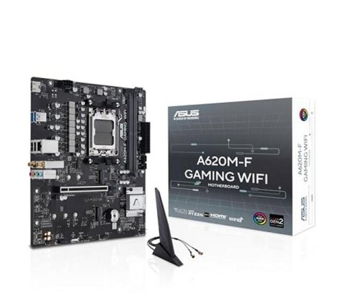 Материнская плата ASUS A620M-F GAMING WIFI, AM5, A620, 4*DDR5, 4*SATA, 2*M.2, 2*USB 3.2, 4*USB 2.0, 2*PCIx16, 2*PCIx1, 2*DP+VGA, mATX; 90MB1KT0-M0EAY0