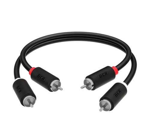 GCR Кабель 0.5m аудио 2 х RCA / 2 х RCA , черный, GCR-54122
