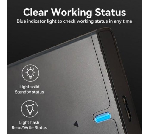 Внешний корпус Vention для HDD/SSD 2.5" (USB 3.0 Mirco-B) Черный
