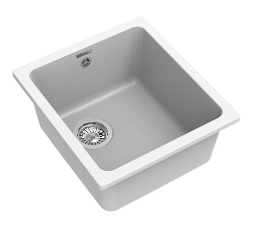 Кухонная мойка RIVELATO RIVELATO Мойка BERKANA 35 1-чаш 415*455, монтаж: универсальный, материал: кварц, цвет иней Кухонная мойка RIVELATO RIVELATO Мойка BERKANA 35 1-чаш 415*455, монтаж: универсальный, материал: кварц, цвет иней