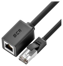 GCR Удлинитель патч-корда прямой 0.15m, FTP медь, кат.6, черный, никелированный коннектор, 24 AWG, Premium ethernet high speed 10 Гбит/с, RJ45, T568B, GCR-51571