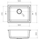 Кухонная мойка RIVELATO RIVELATO Мойка BERKANA 50 1-чаш 560*430, монтаж: универсальный, материал: кварц, цвет: топаз