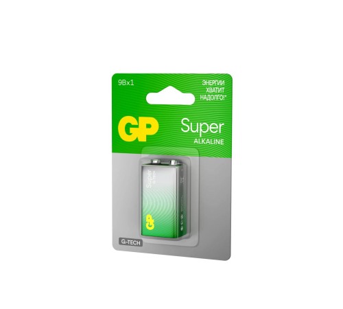 Батарейки Алкалиновая батарейка GP Super Alkaline G-Tech 9V Крона - 1 шт. на блистере (1 шт.)