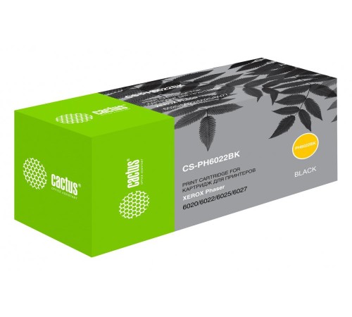 -/ Картридж лазерный Cactus CS-PH6022BK 106R02763 черный (2000стр.) для Xerox Phaser 6020/6022/WC6025/6