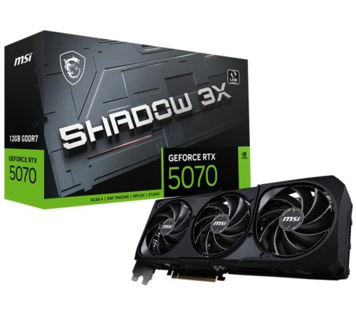 Видеокарта MSI RTX 5070 12G SHADOW 3X//RTX 5070, HDMI, DP*3, 16G, D7 Видеокарта MSI RTX 5070 12G SHADOW 3X//RTX 5070, HDMI, DP*3, 16G, D7
