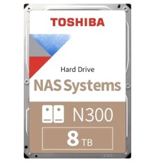Жесткий диск/ HDD Toshiba N300 NAS SATA3 8Tb 3.5"" 7200 256Mb 1 year warranty (analog HDWG180UZSVA)