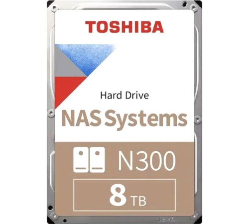 Жесткий диск/ HDD Toshiba N300 NAS SATA3 8Tb 3.5"" 7200 256Mb 1 year warranty (analog HDWG180UZSVA)