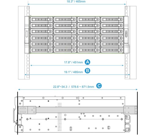 Комплект направляющих/ QNAP RAIL-A02-90 Rail kit