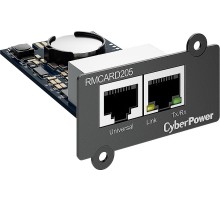 Карта удаленного управления для ИБП/ Remote management SNMP card RMCARD205 for OL, OLS, PR, OR series UPSs, PowerPanel® Business Edition software, сompatible with ENVIROSENSOR, 0.15x0.15x0.07m., 0.2kg.