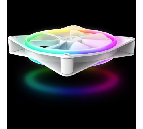 Кулер для корпуса ПК/ Case Cooler NZXT F140 RGB Duo (140x140x25mm, 4-pin PWM, RGB, 84.75CFM, 36dBA, 1800RPM, White)