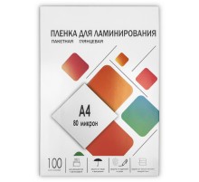 Пленка 216х303 (80 мик) 100 шт./ Пленка для ламинирования A4, 216х303 (80 мкм) глянцевая 100шт, ГЕЛЕОС [LPA4-80]