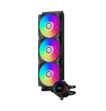 Система охлаждения/ Water Cooling System PCCooler DA360 ARGB BK (280W, 360mm, Black, ARGB/ Fans: 3x120mm, 72.1CFM, 33.8dBA, 1800RPM/ Pump height 55mm, 28dBA, 3000RPM, Rad thickness 27mm/ S: 1851, 1700, 1200, 20XX, 115X, AM5, AM4)