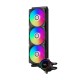 Система охлаждения/ Water Cooling System PCCooler DA360 ARGB BK (280W, 360mm, Black, ARGB/ Fans: 3x120mm, 72.1CFM, 33.8dBA, 1800RPM/ Pump height 55mm, 28dBA, 3000RPM, Rad thickness 27mm/ S: 1851, 1700, 1200, 20XX, 115X, AM5, AM4)