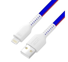 GCR Кабель 1.0m USB AM/Lightning - поддержка всех iOS, MFRi, ТРИКОЛОР Россия, белый ПВХ, GCR-54975