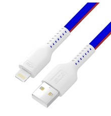 GCR Кабель 1.0m USB AM/Lightning - поддержка всех iOS, MFRi, ТРИКОЛОР Россия, белый ПВХ, GCR-54975