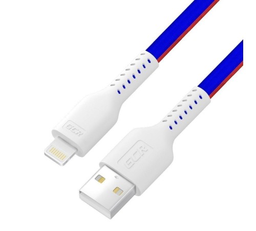 GCR Кабель 1.0m USB AM/Lightning - поддержка всех iOS, MFRi, ТРИКОЛОР Россия, белый ПВХ, GCR-54975