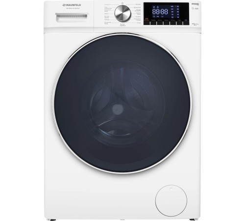 Стиральная машина Maunfeld/ Стиральная машина c инвертором MAUNFELD MFWM1410WH02, узкая, фронтальная, 84.7х50х60 см, загрузка 10 кг, 1400 об.мин, 15 режимов, электронное управление, защита от детей, дисплей, отсрочка старта, индикация этапов, энергоэффект