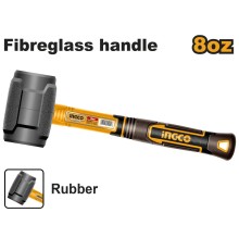 Резиновый молоток Ingco HRUH8808,220г, ручка фибергласс, нескольз.