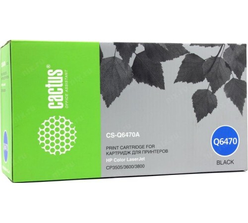 -/ Картридж лазерный Cactus CS-Q6470A Q6470A черный (6000стр.) для HP CLJ CP3505/3600/3800