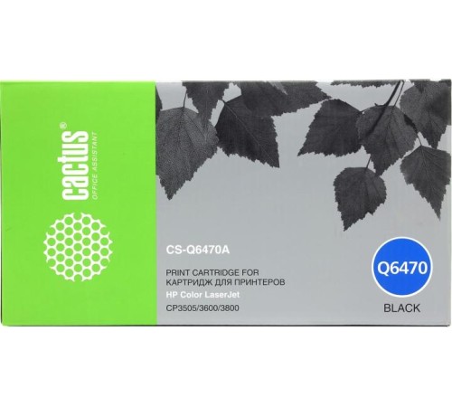 -/ Картридж лазерный Cactus CS-Q6470A Q6470A черный (6000стр.) для HP CLJ CP3505/3600/3800