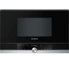 Встраиваемые микроволновые печи SIEMENS/ 900Вт, 5 режимов, 7 программ, 21 л, черный/сталь, петли слева