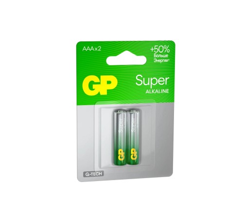 Батарейка Алкалиновые батарейки GP Super Alkaline G-Tech 24А ААA - 2 шт. на блистере