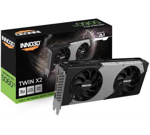 Видеокарта INNO3D RTX 5060 Ti Twin X2//RTX5060Ti, HDMI, DP*3, 16G,D7