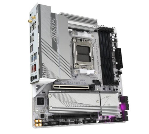 Материнская плата GIGABYTE B650M AORUS ELITE AX ICE, AM5, B650, 4*DDR5, 4*SATA, 2*M.2, 7*USB 3.2, 4*USB 2.0, Type-C, 2*PCIx16, DP+HDMI, mATX