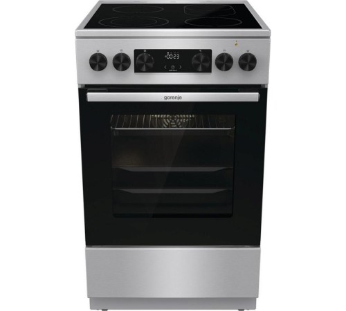 Плита GORENJE/ Стеклокерамическая плита, Цвет: Нержавеющая сталь, Материал дверцы: Стеклянная дверца, GentleClose: шарнир с плавным закрыванием дверцы духовки, Тип духовки: Мультифункциональная духовка, Стеклокерамическая варочная панель, Количество конфо