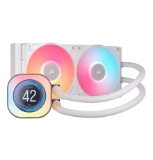Система жидкостного охлаждения/ Water Cooling System Corsair iCUE LINK TITAN 240 RX LCD (240mm, White, RGB/ Fans: 2x120mm, 73.5CFM, 36dBA, 2100RPM/ S: 1851, 1700, AM5, AM4)