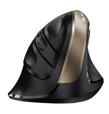 Мышь беспроводная Ergo 8250S черная (Champagne +Black), вертикальная эргономичная бесшумная мышь с подставкой для большого пальца
