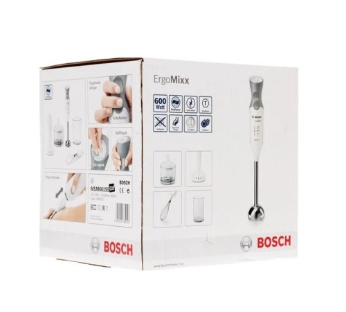 Блендер BOSCH/ РОЗНИЧНЫЙ ЭКСКЛЮЗИВ!! 600Вт, цв. Белый/серый, ножка нерж. Ст., 12 скор+турб., стакан, измел., насадка для пюре Блендер BOSCH/ РОЗНИЧНЫЙ ЭКСКЛЮЗИВ!! 600Вт, цв. Белый/серый, ножка нерж. Ст., 12 скор+турб., стакан, измел., насадка для пюре