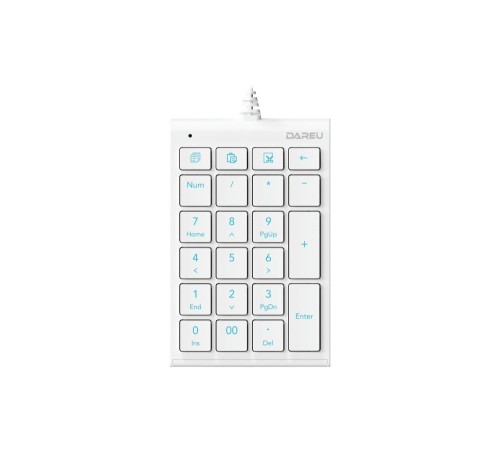 Клавиатура проводная Dareu LK22 White (белый), цифровой блок (Numpad) Клавиатура проводная Dareu LK22 White (белый), цифровой блок (Numpad)