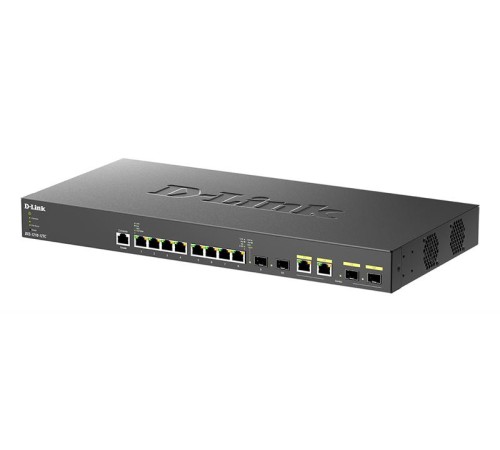 коммутатор D-Link PROJ Настраиваемый L2+ коммутатор, 8x10GBase-T, 2x10GBase-X SFP+, 2xCombo 10GBase-T/SFP+, CLI, консольный порт RJ-45