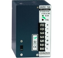 Блок питания/ OSNOVO Промышленный блок питания. DC24V, 15A (360W). Диапазон входных напряжений: AC195-265V