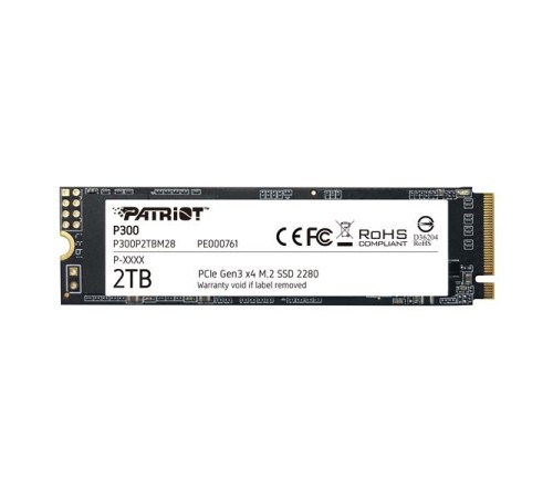 Твердотельный накопитель Patriot SSD P300 2TB M.2 2280 NVMe PCIe 3.0 x4 R2100/W1650 TBW 960TB 3D NAND