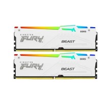 Память оперативная/ Kingston 32GB 6000MT/s DDR5 CL30 DIMM (Kit of 2) FURY Beast White RGB EXPO